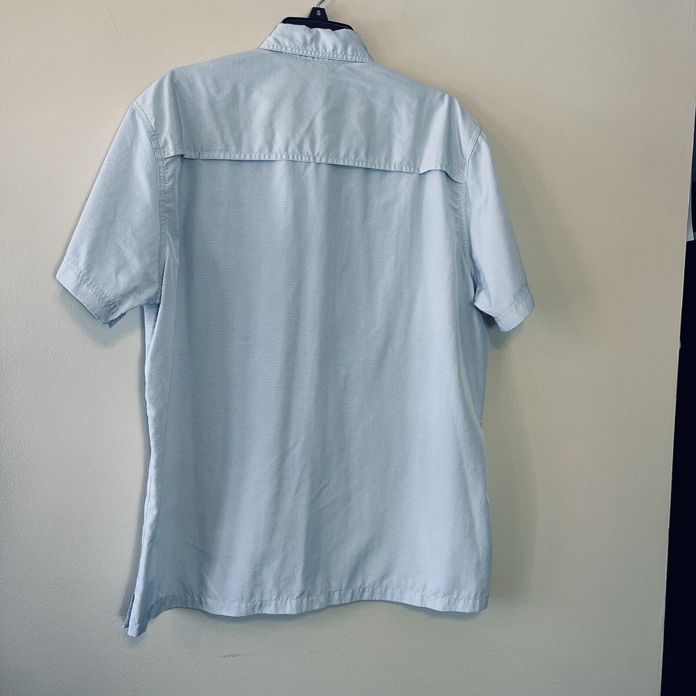 Eddie Bauer Men's Short Sleeve Moisture Wicking Shirt Large Gray White Fishing - Picture 7 of 11